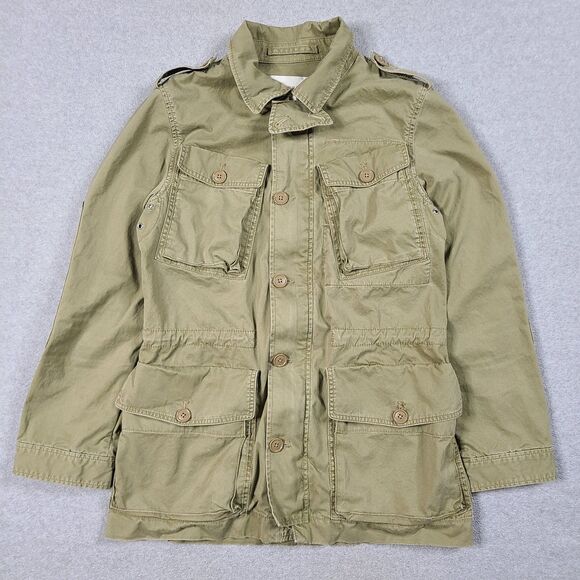 J Crew Women’s Sz Small Fatigue Green Military Removable Hood Jacket ARMY - Picture 1 of 16